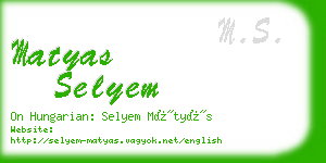 matyas selyem business card